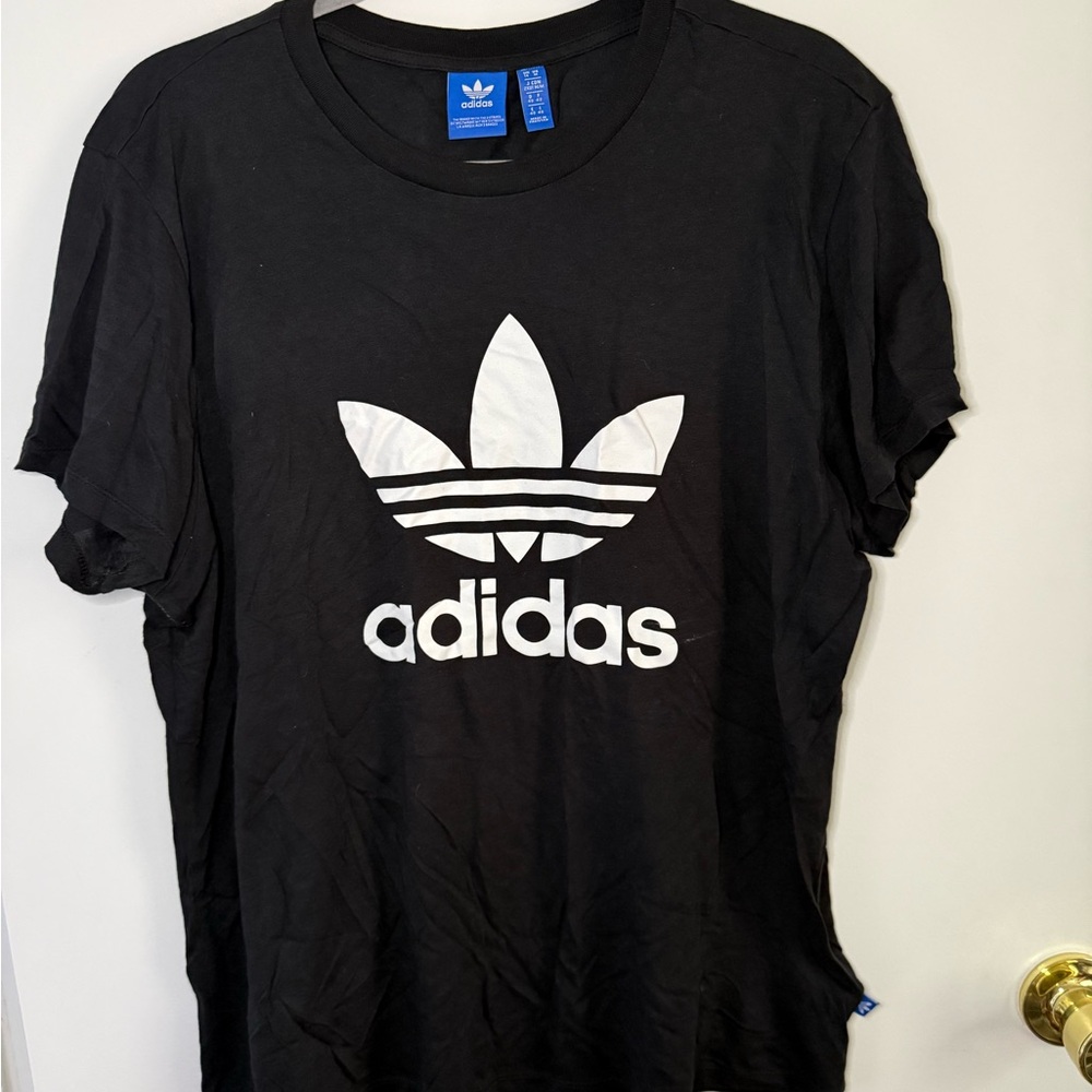 Adidas Black Tee with Blue Tag